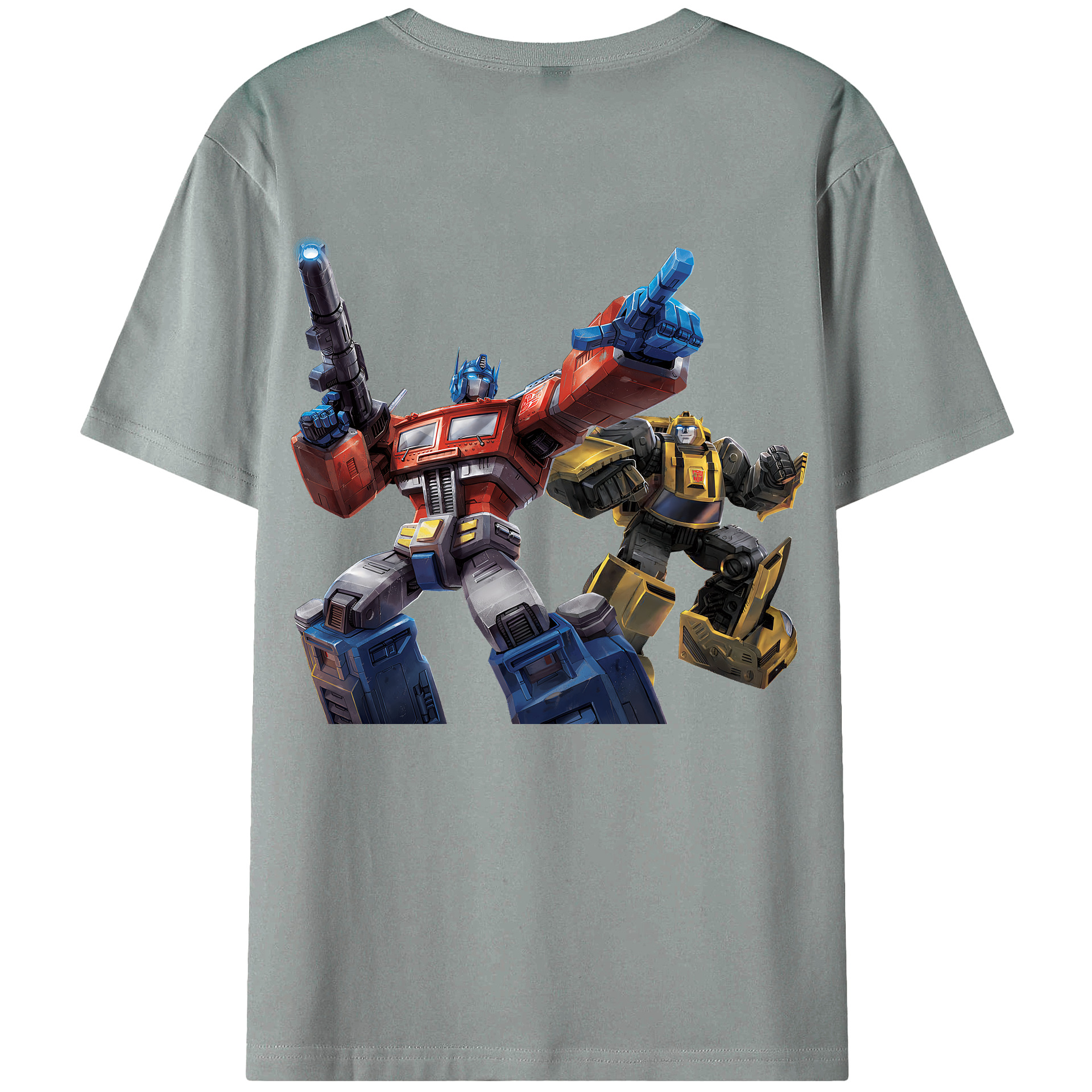 （画像用） Transformers トランスフォーマー 綿100％ メンズ半袖Tシャツ（バックプリント） 通気性